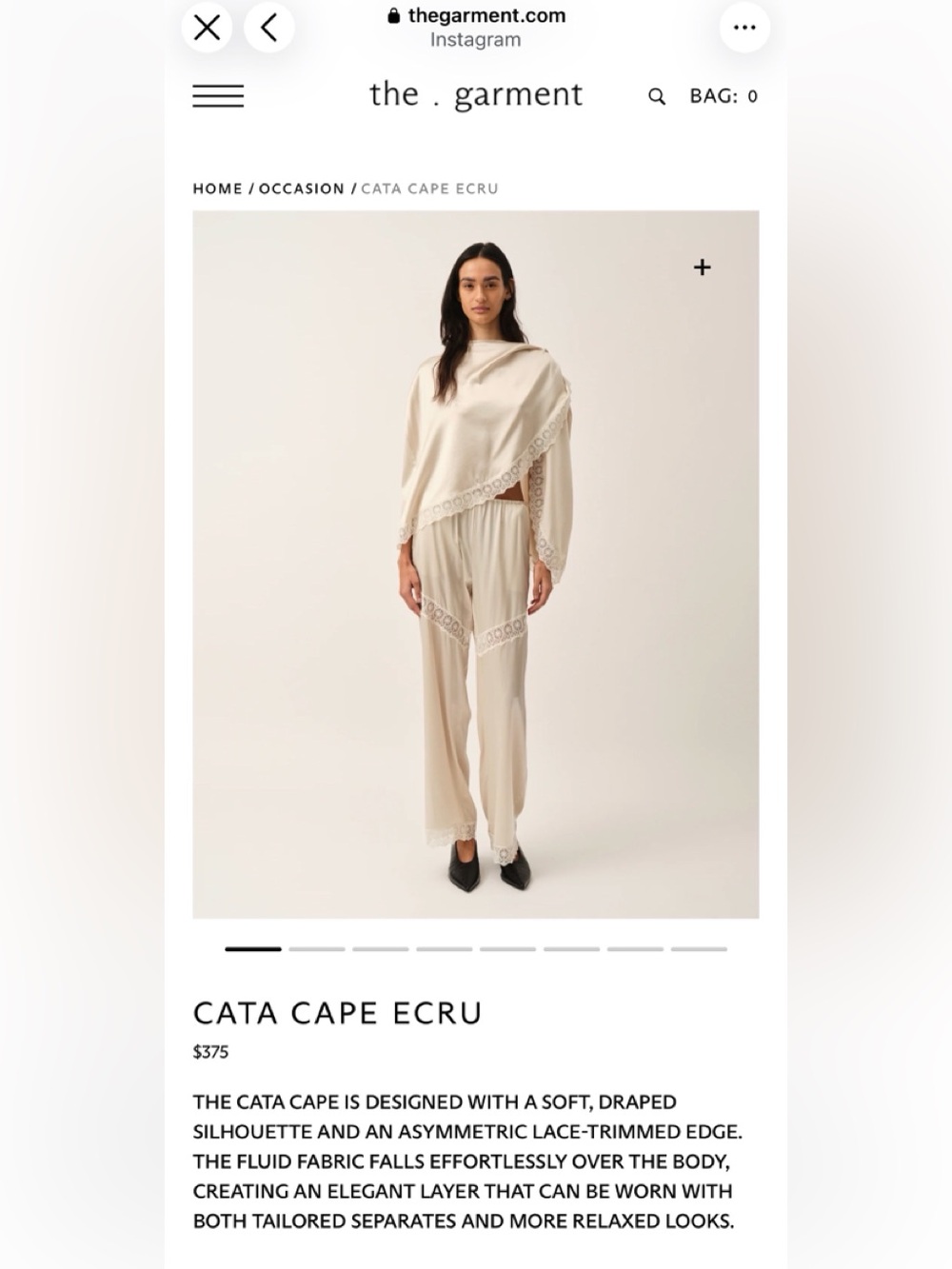 The garment Cata Cape Ecru